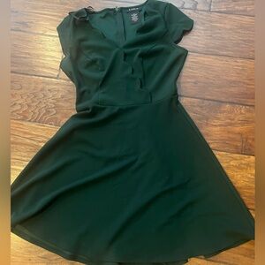 Forrest green scalloped neckline dress